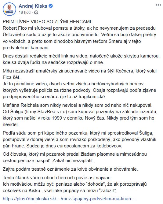 Andrej Kiska promluvil